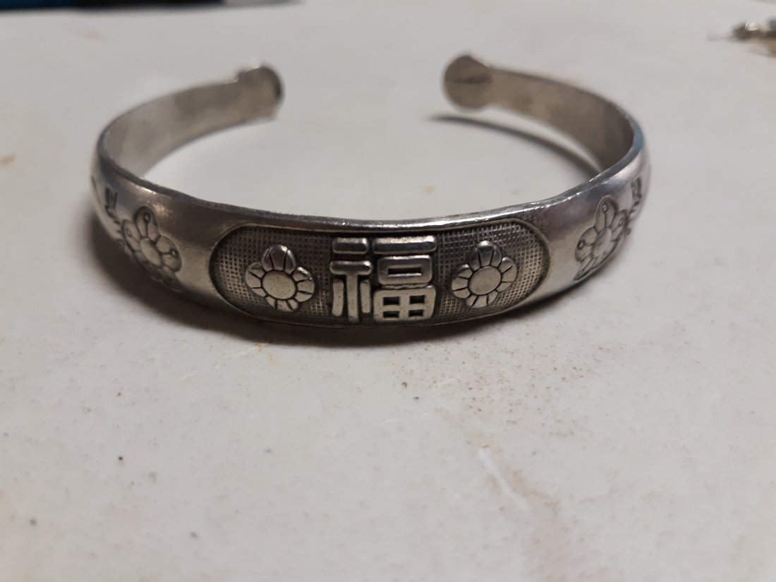 antique Chinese bangle bracelet silver (1 of 3)