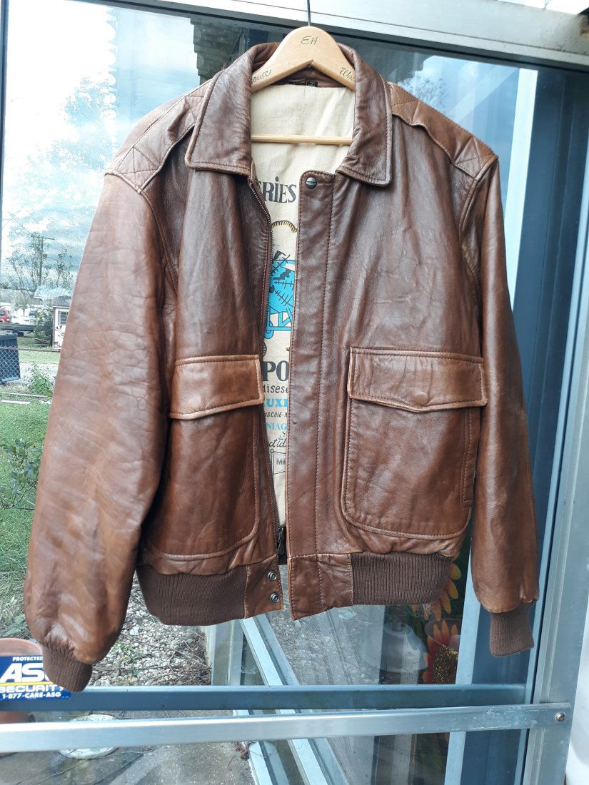 genuine leather bomber jacket size 42 NM! (1 of 6)