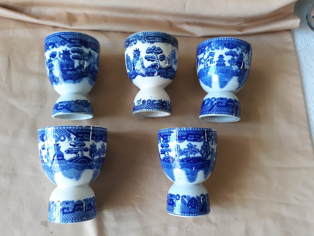 Blue willow china vintage lot of 5 egg cups japan too! (1 of 4)