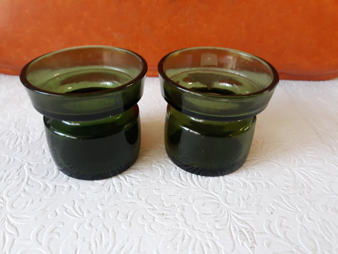 mid century pair of green dansk votive candleholders (1 of 2)
