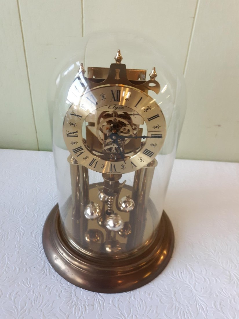 Elgin S Haller 400 Day Skeleton Dome Anniversary Clock (1 of 4)