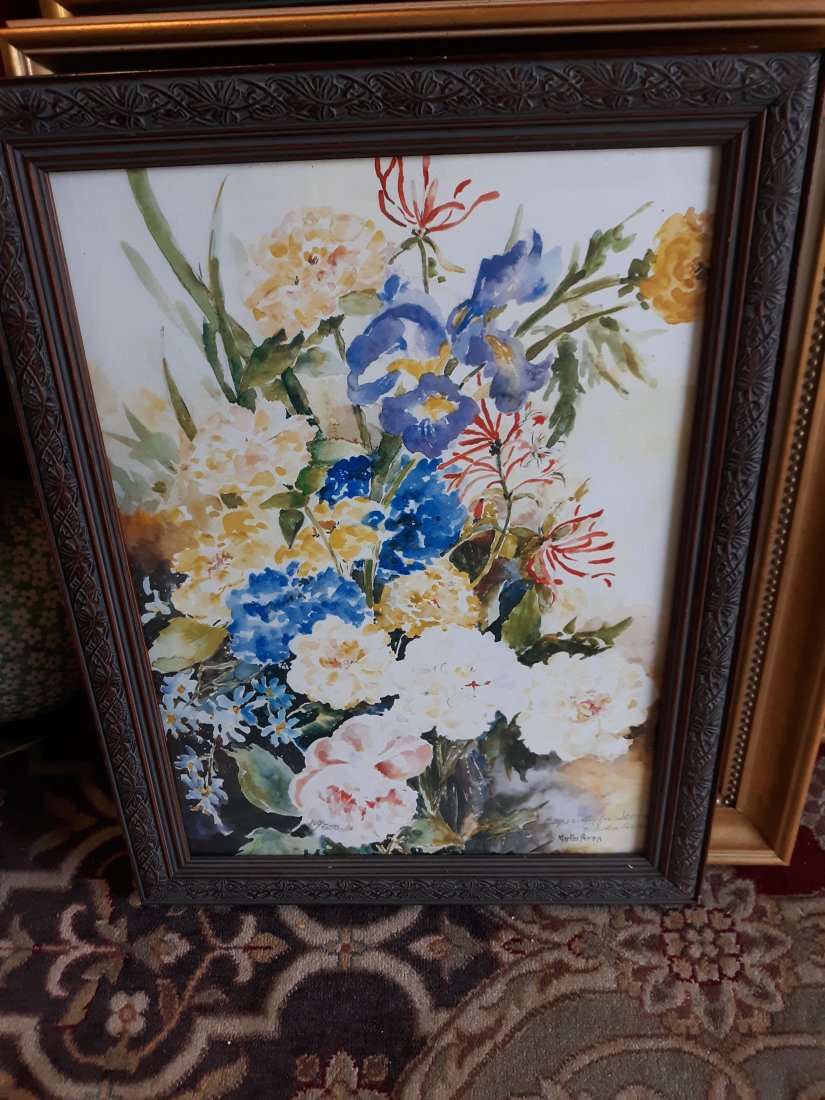 Martha Burns lithograph still life floral signed (1 of 4)