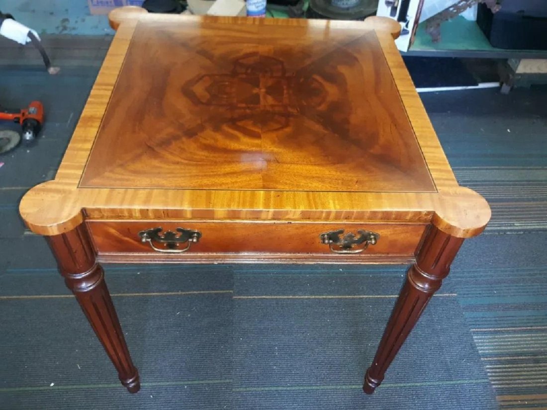 Vintage End table inlay satin Exotic Wood (1 of 4)
