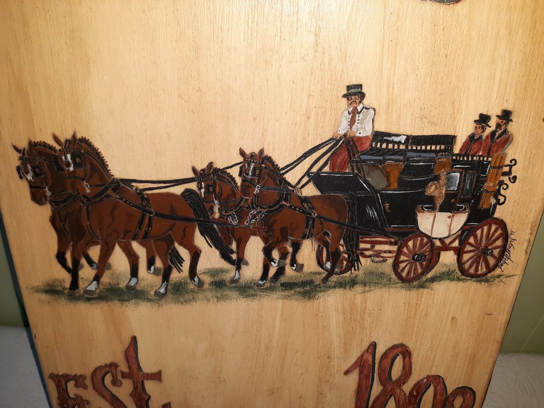 custom hand painted wood sign carriage horses (1 of 3)