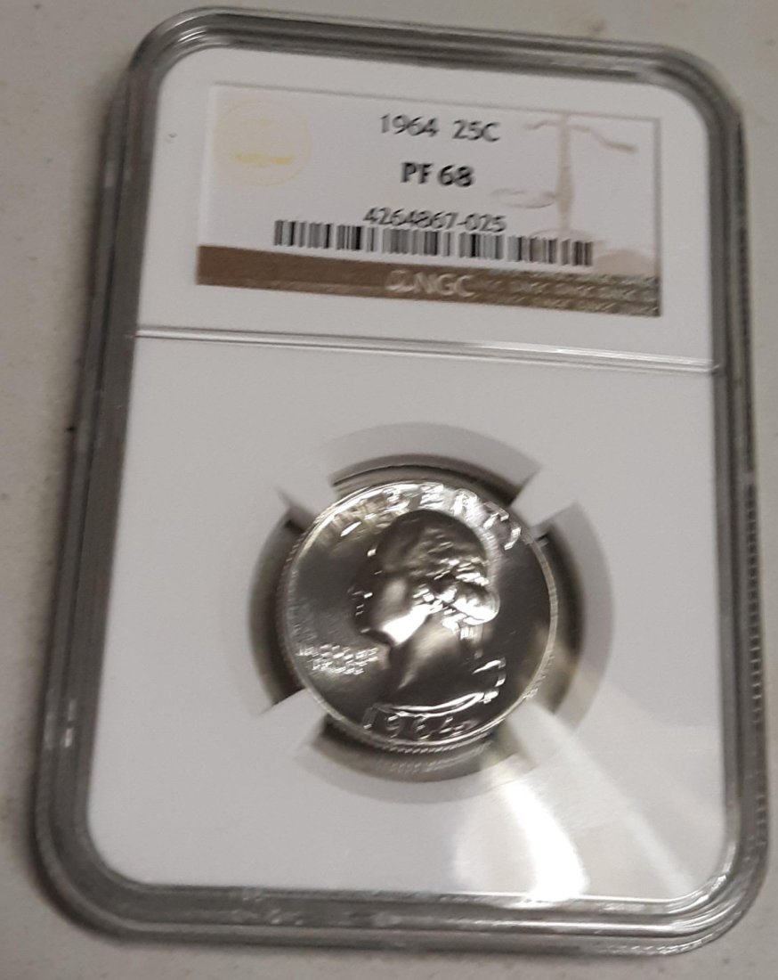 Silver Proof 1964 Quarter PF68 NGC Graded (1 of 2)