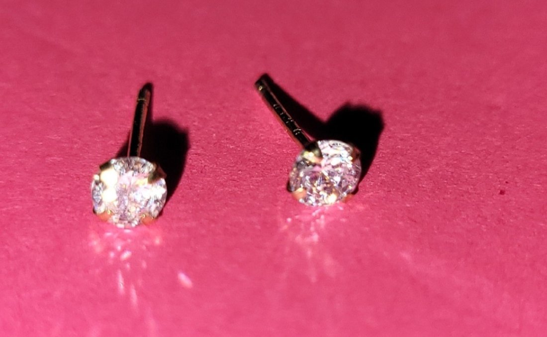 14K & white sapphire earrings Stunning! (1 of 2)
