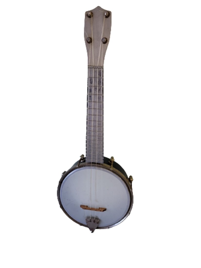 1960's Werco Banjo Ukulele blue sparkle aluminum neck (1 of 3)