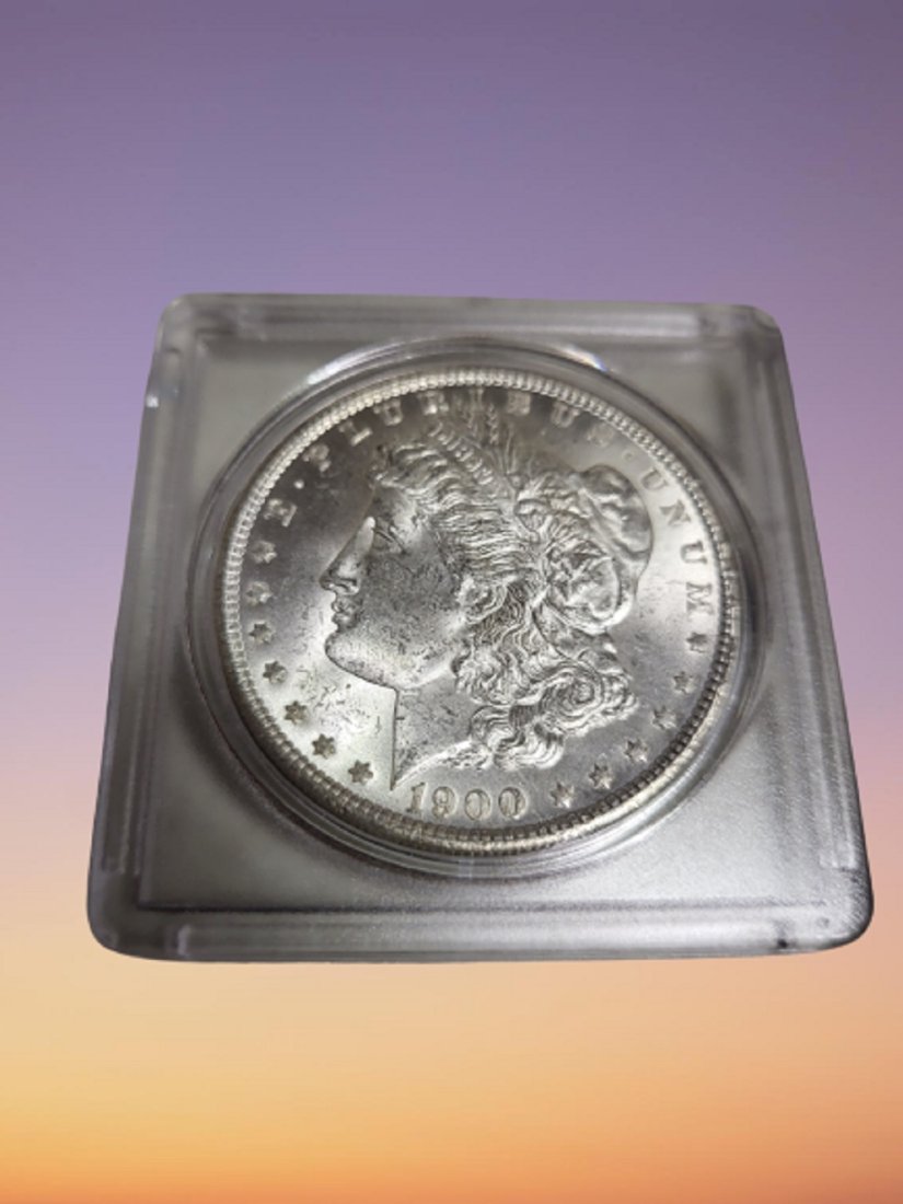1900 morgan silver dollar coin lustre ms 63+! (1 of 2)