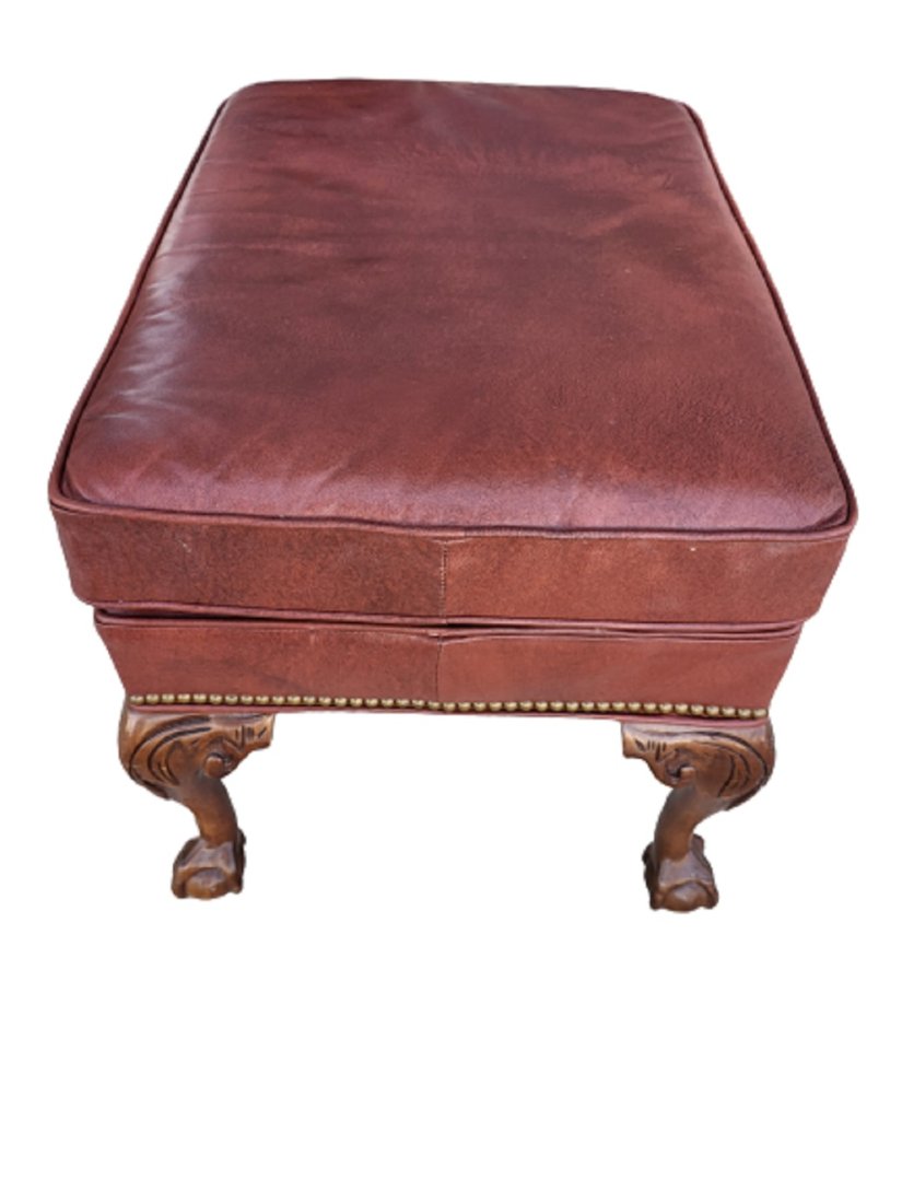 Hancock & Moore leather Chippendale ottoman footstool (1 of 2)