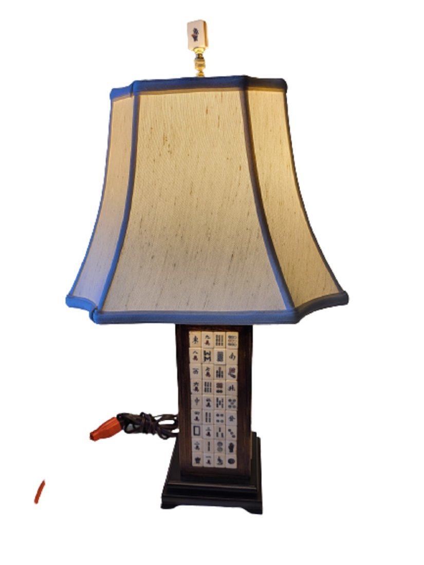 gorgeous vintage mahjong tile lamp w/ shade (1 of 2)