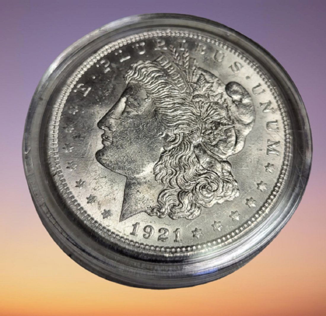 1921 Morgan Silver dollar BU coin (1 of 2)