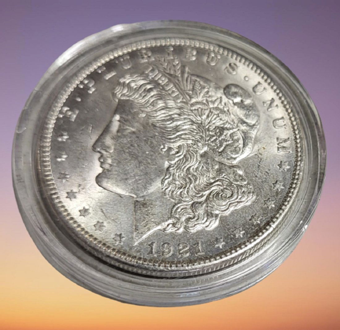 1921 morgan silver dollar coin BU (1 of 2)