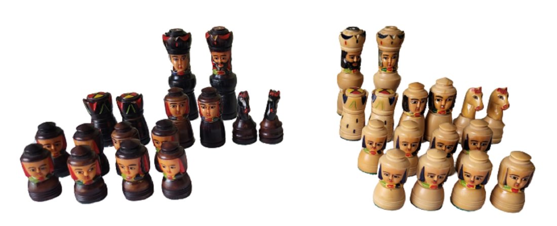 Rare tagua nut carved chess set 1950's era (1 of 3)