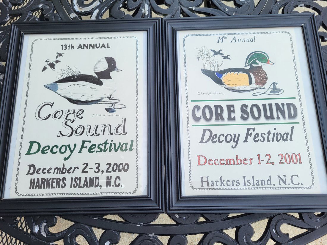 13 & 14th annual core decoy festival posters: 13th and 14th core sound decoy festival posters framed 16" x 13" harkers island nc dec 2-3 2000 and dec 1-2 2001 see pics