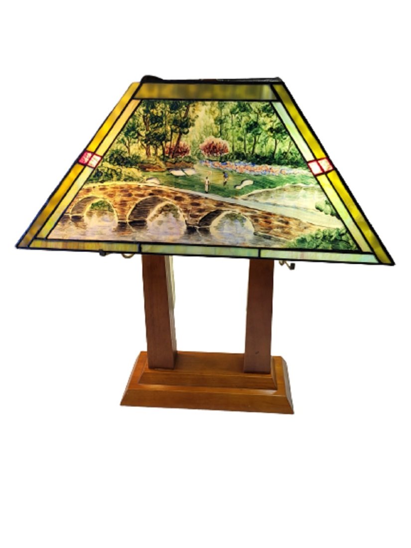 Augusta National hand painted stain glass golf theme Lamp (1 of 3)