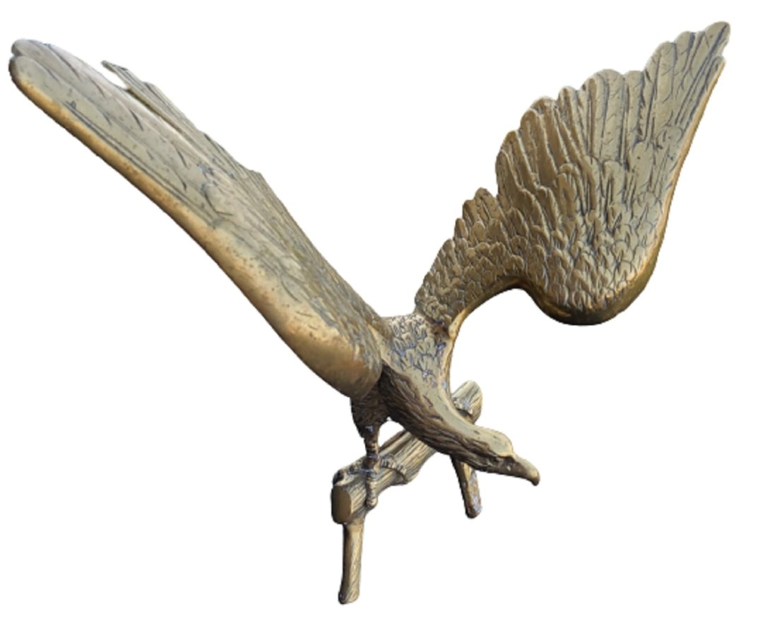 large Vtg Brass eagle on Perch 23" (1 of 3)