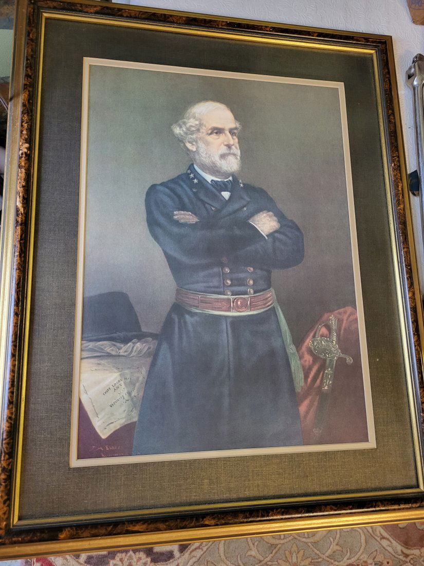 Vintage J.A. Elder Military Civil War General Lee print framed (1 of 3)