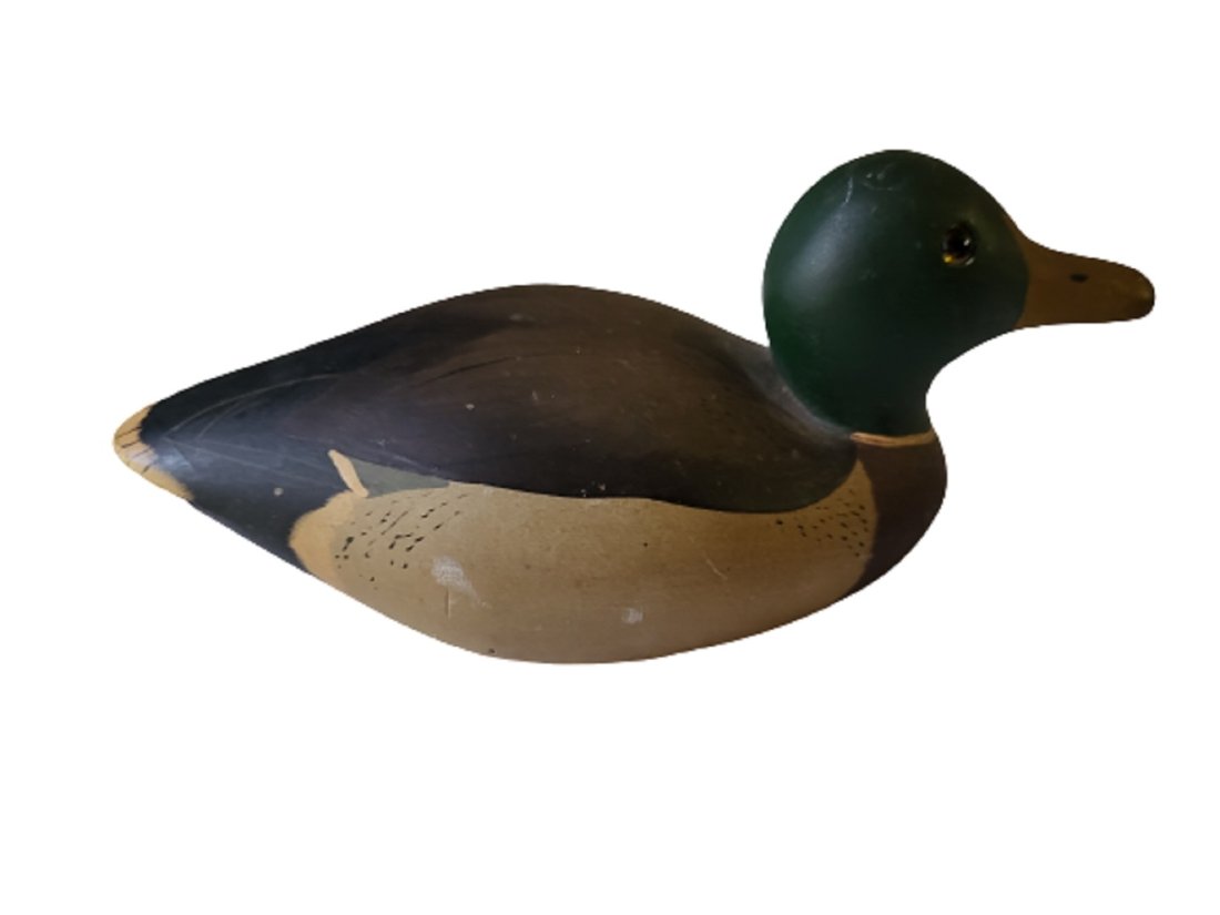 carved wood duck decoy H Heap III 1981 (1 of 3)