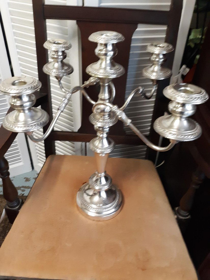 Antique 5 Arm Silver Candelabra Goldfeder? 19" (1 of 3)