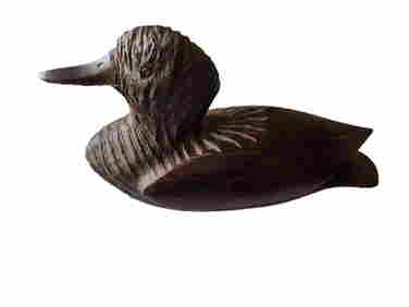 rare heavy carved ebony duck decoy (1 of 3)
