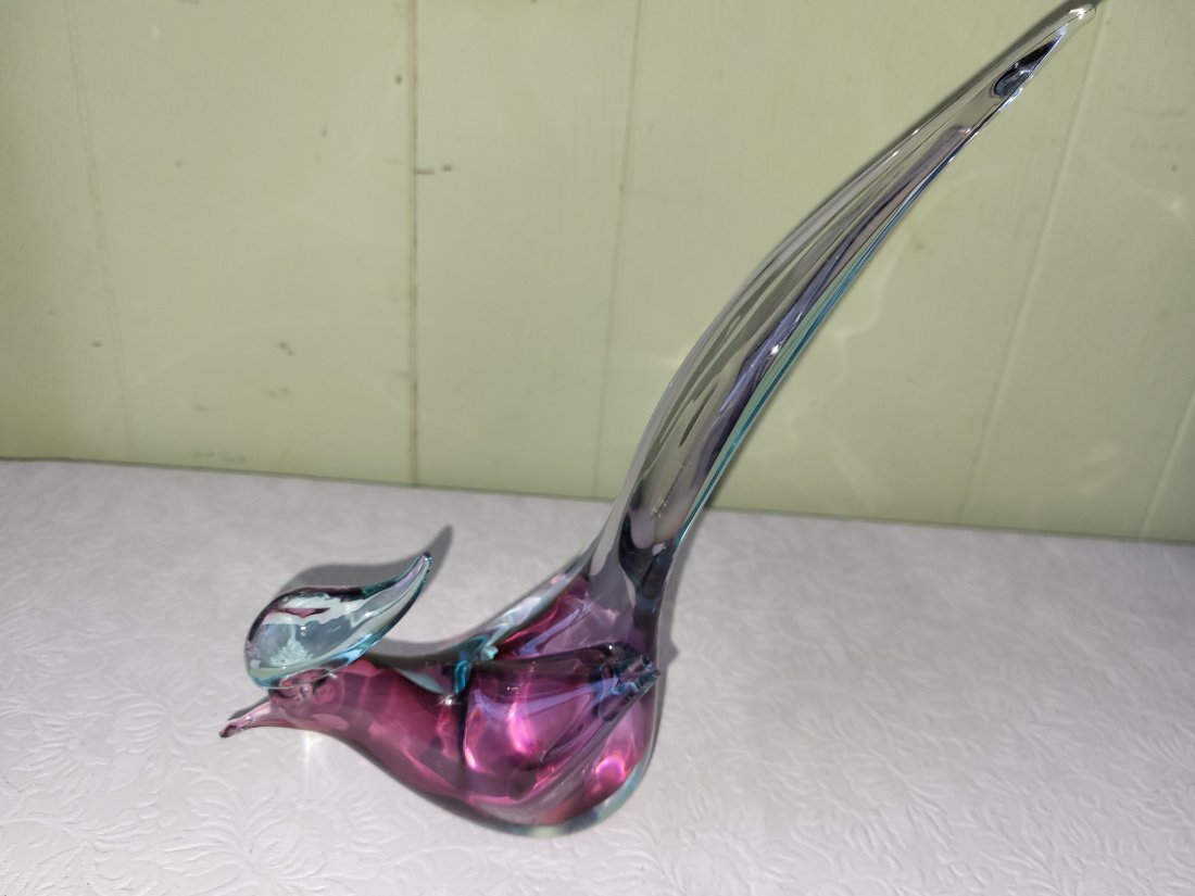 rare mid century murano art glass amethyst bird (1 of 4)