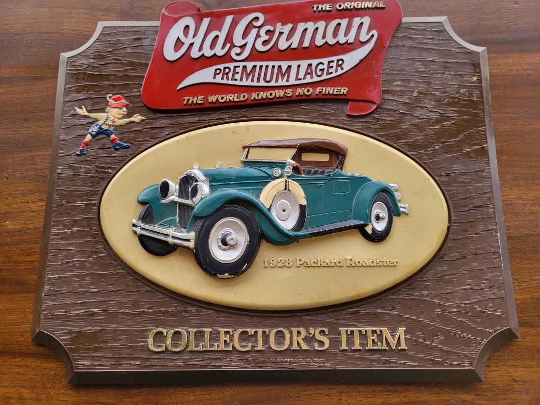Vtg Old German Premium Lager Collectors Item Advertising Sign (1 of 3)