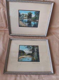 Wallace Nutting Prints lot of 2: 2 nicely framed outdoor scenes by wallace nutting 8 1/2" x 7" framed size both for one bid see pics