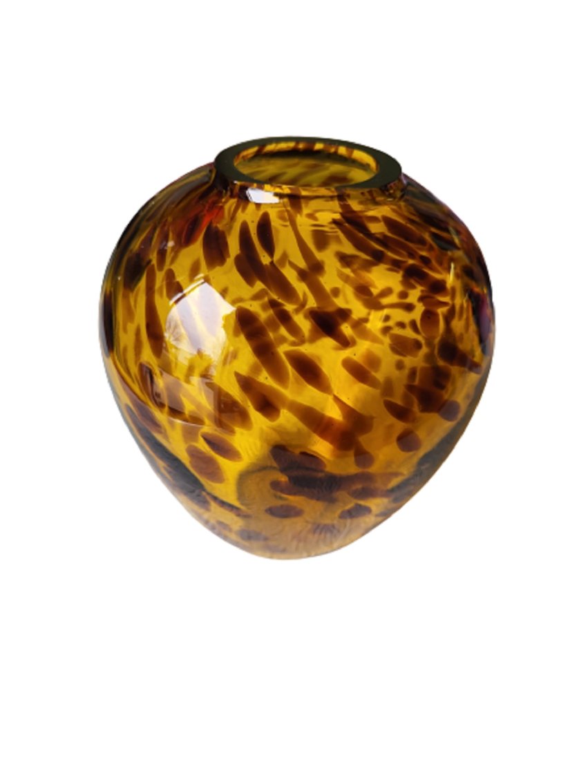antique faux tortoise shell glass vase (1 of 3)