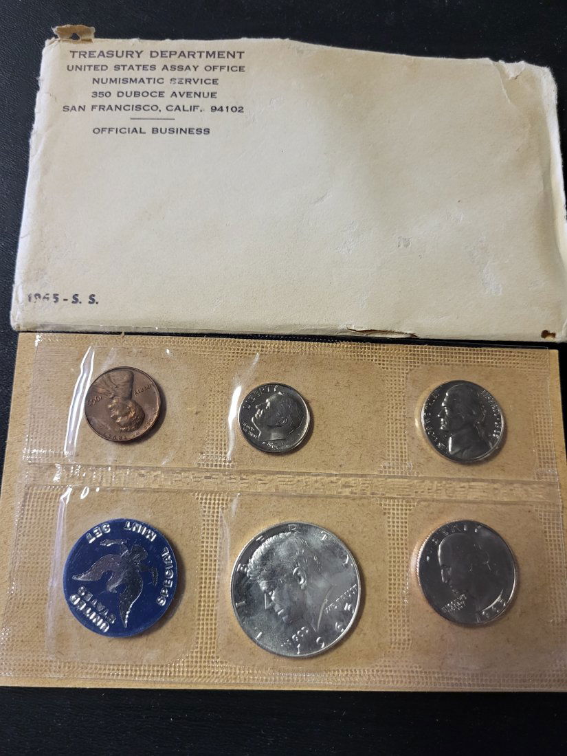 1965 S US silver special mint set coin set (1 of 2)