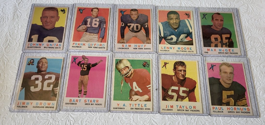 1959 topps Football card Set complete NM! unitas,brown,gifford, starr,huff (1 of 13)