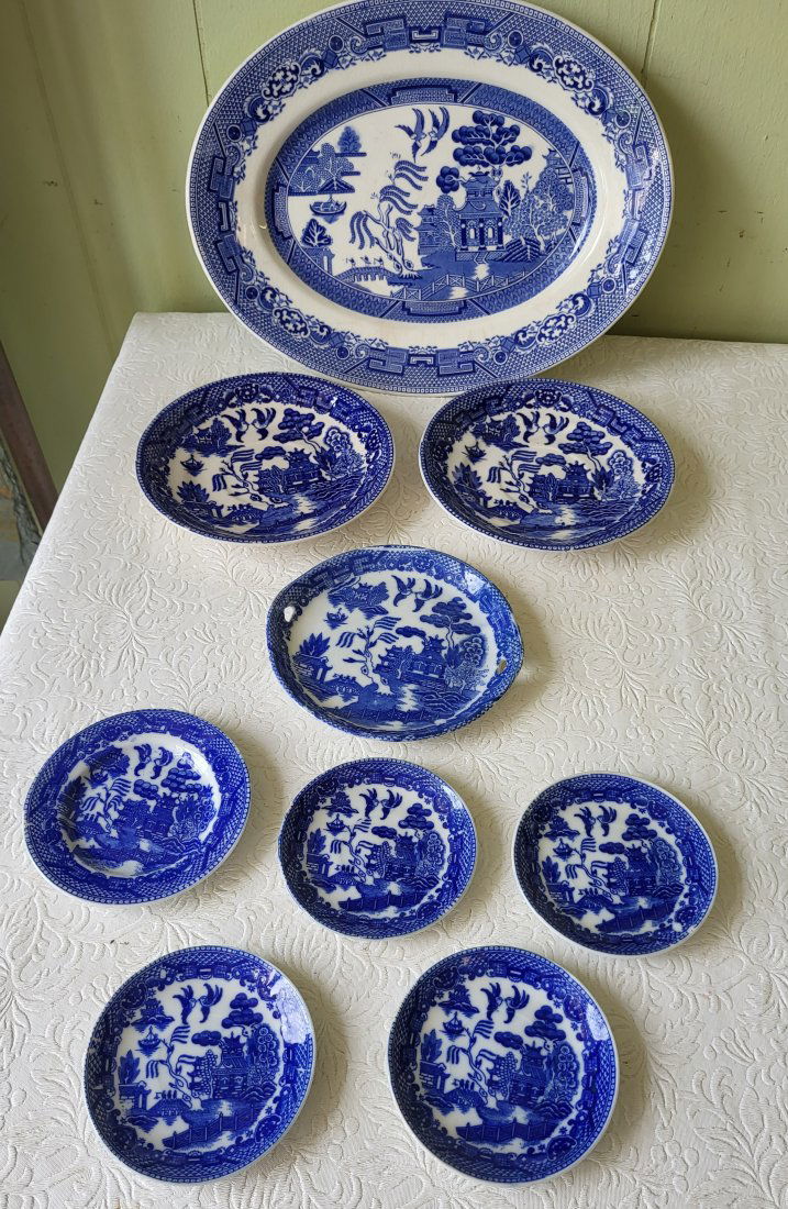 blue willow japan  lot of 9 ridgeway staffordshire too (1 of 4)