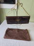 Gorgeous mid century brown alligator clutch handbag alibi style w/ dust bag