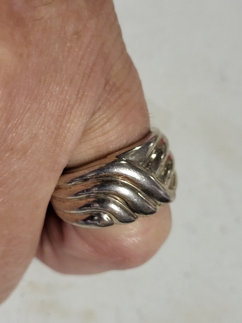 .999 fine silver ring geometric design 7 1/2 (1 of 3)