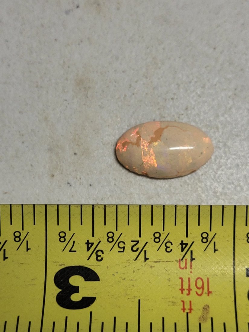 Australian andamooka opal 5/8" x 3/8" oval!: gorgeous fire! from estate jewelry craftsman maker unsure if natural or man made? seepics