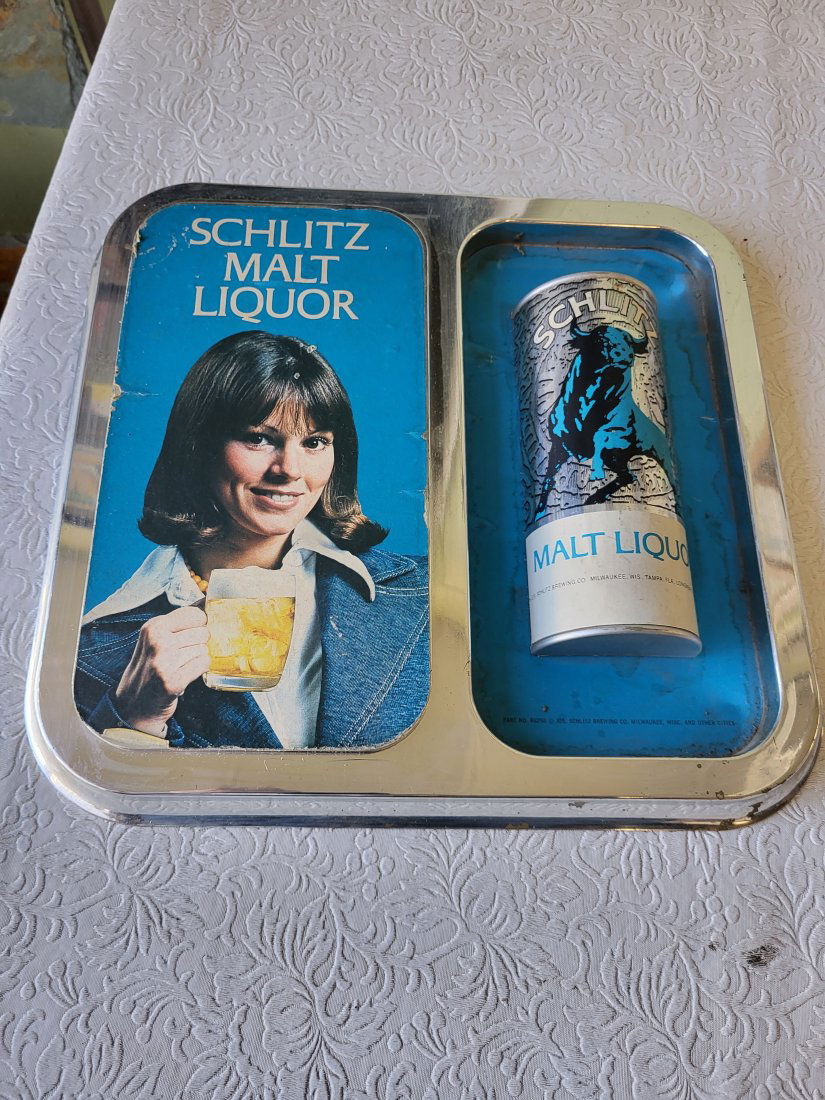 vtg 1970's schlitz malt liquor beer sign (1 of 2)