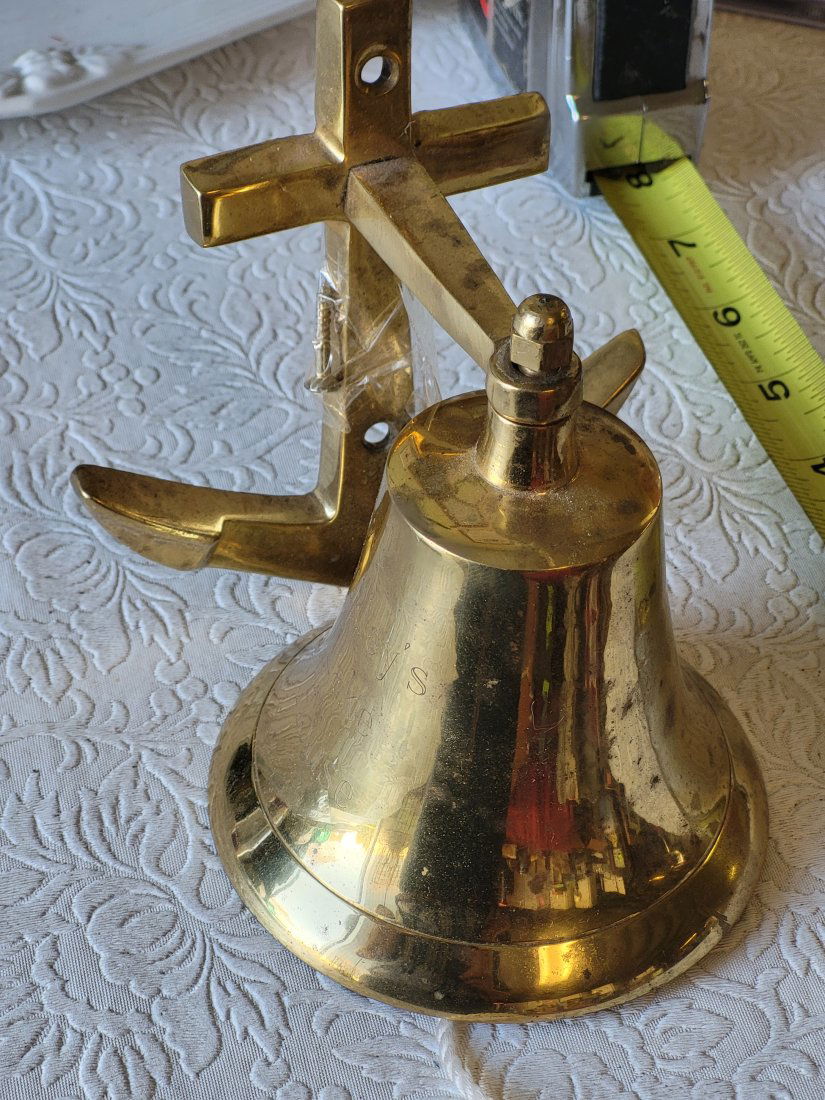 vtg navy brass bell anchor ship bell (1 of 3)
