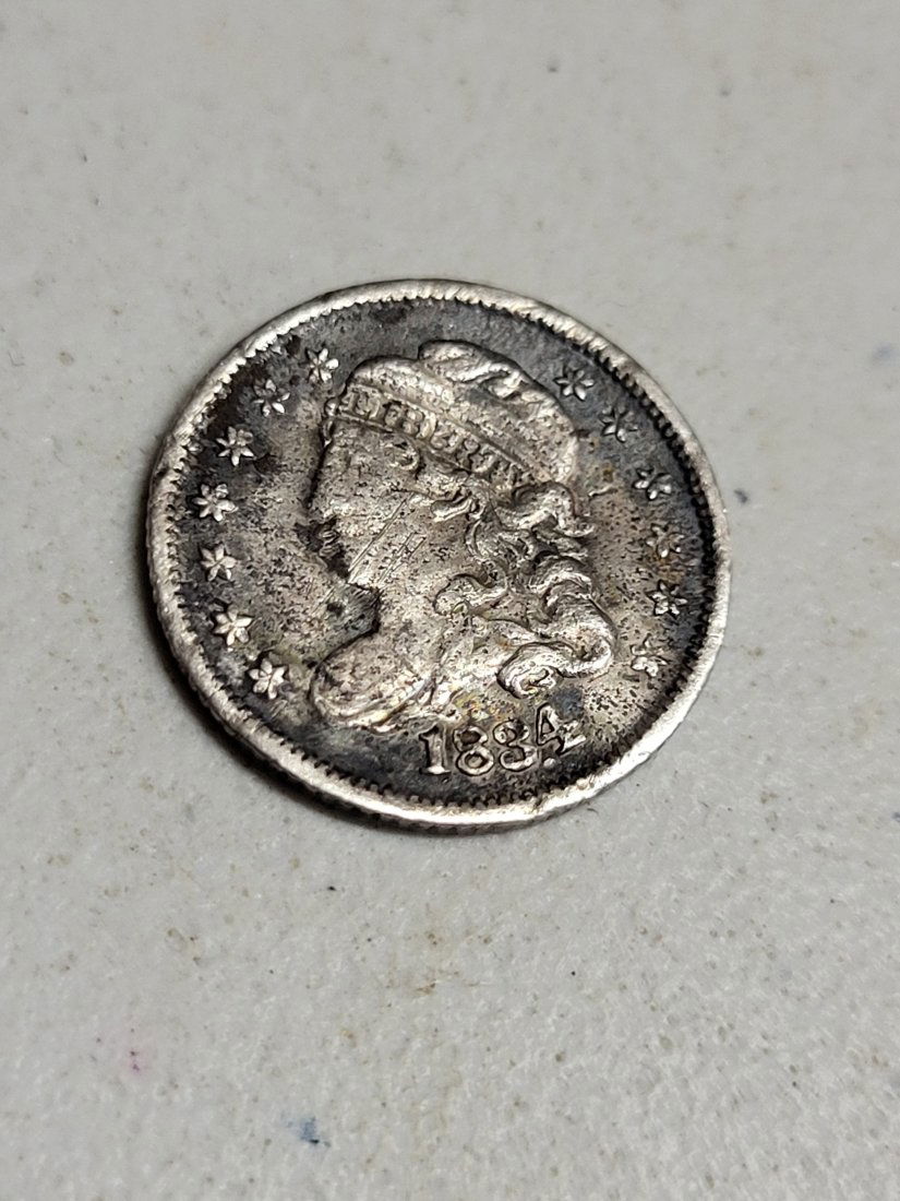 rare 1834 capped bust silver half dime 5cents us coin (1 of 2)