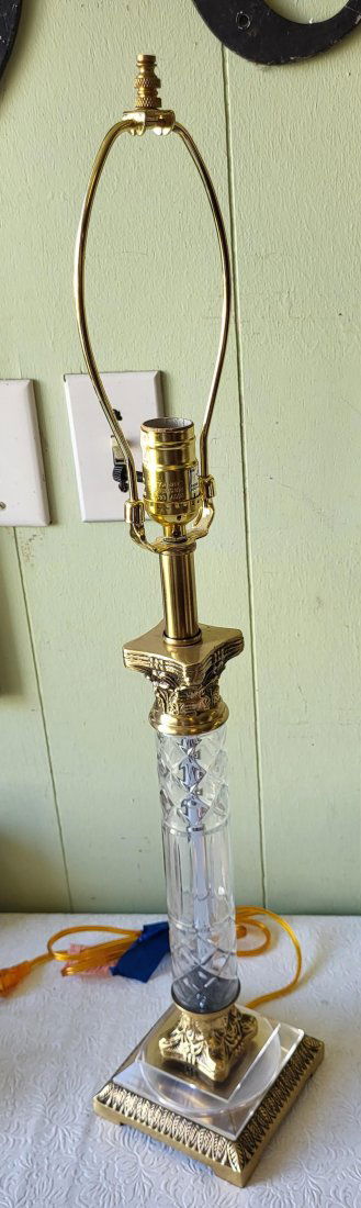 Lamp Lead Crystal Corinthian Neoclassical Column (1 of 2)