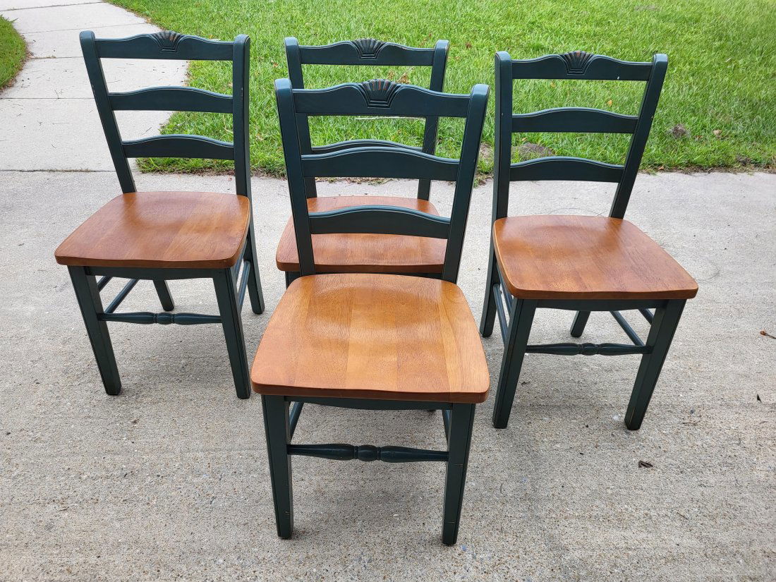dining chairs lot of 4 shell top wood (1 of 3)