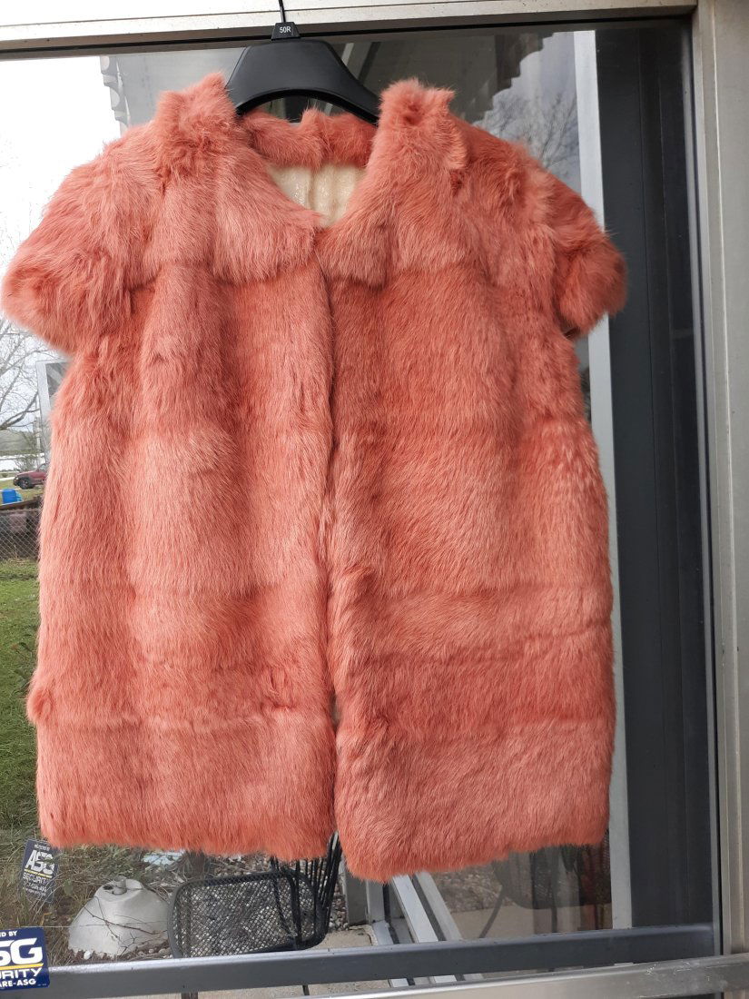 Coral Rabbit Fur Jacket/Vest Beautiful! (1 of 4)