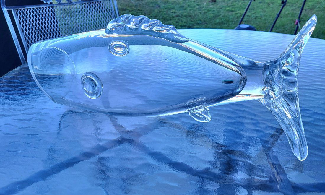 Blenko vtg mcm Large art glass fish 17 1/2" long (1 of 4)