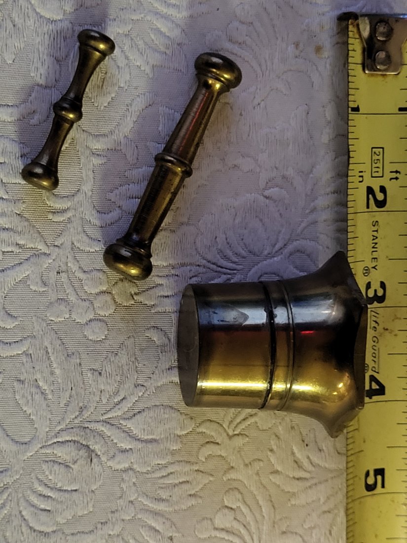 vtg brass mortar and pestle octagon!: great for home use too! use it to crush nuts, herbs and more seepics