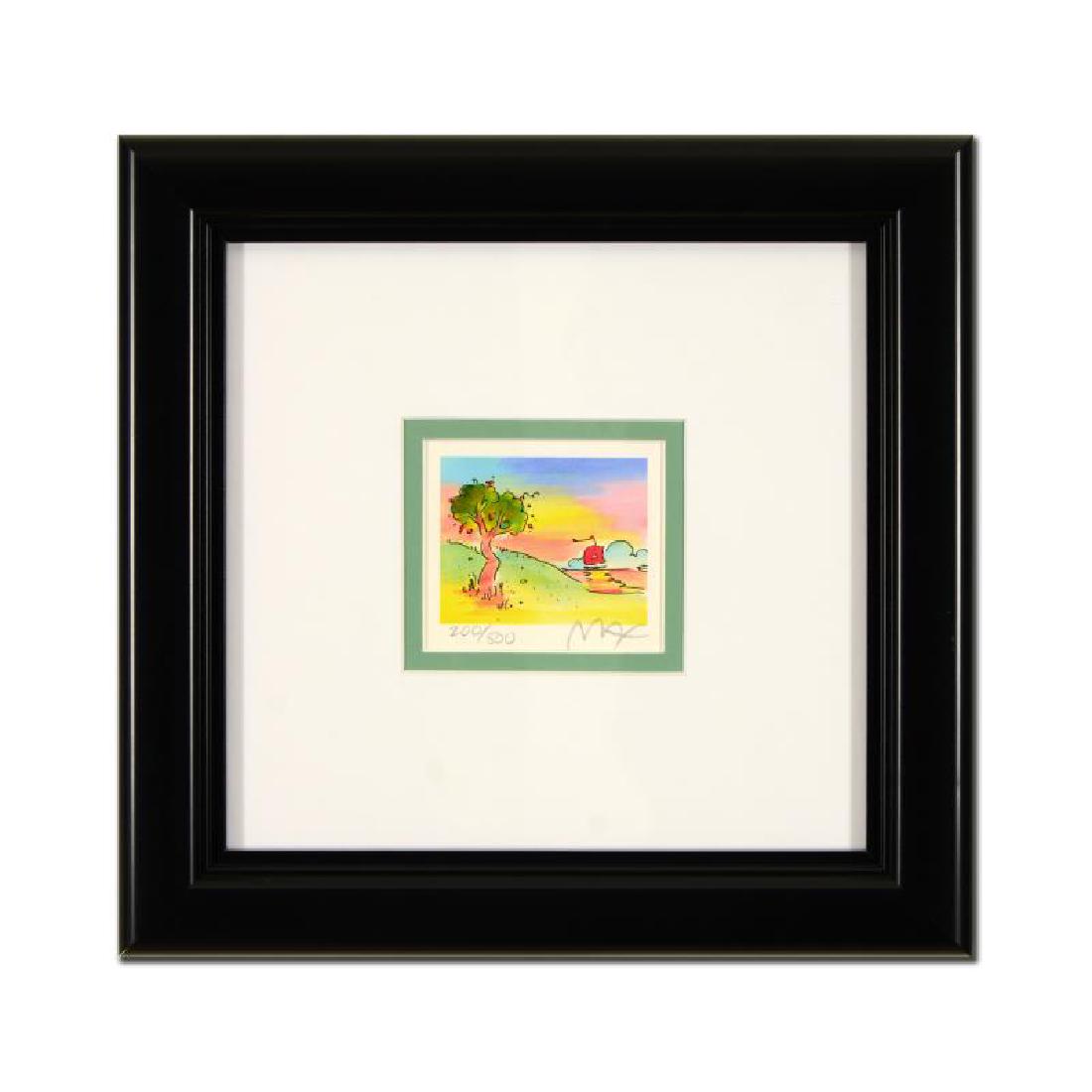 Peter Max - "Quiet Lake" Framed Limited Edition: "Quiet Lake" is a limited edition lithograph on paper by Peter Max, numbered 200/500 and hand signed by the artist. Includes Certificate of Authenticity from Peter Max Studios. Measures approx. 10.5"x