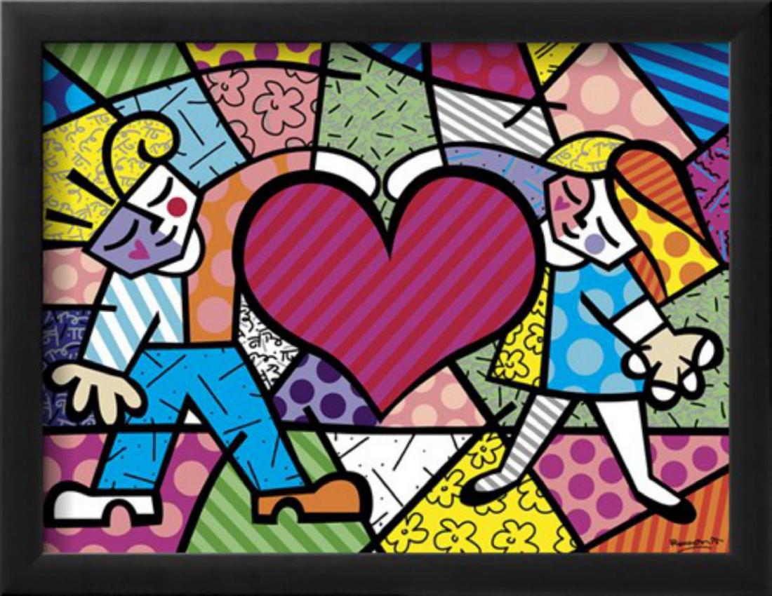 Romero Britto "Heart Kids" Custom Framed Offset (1 of 1)