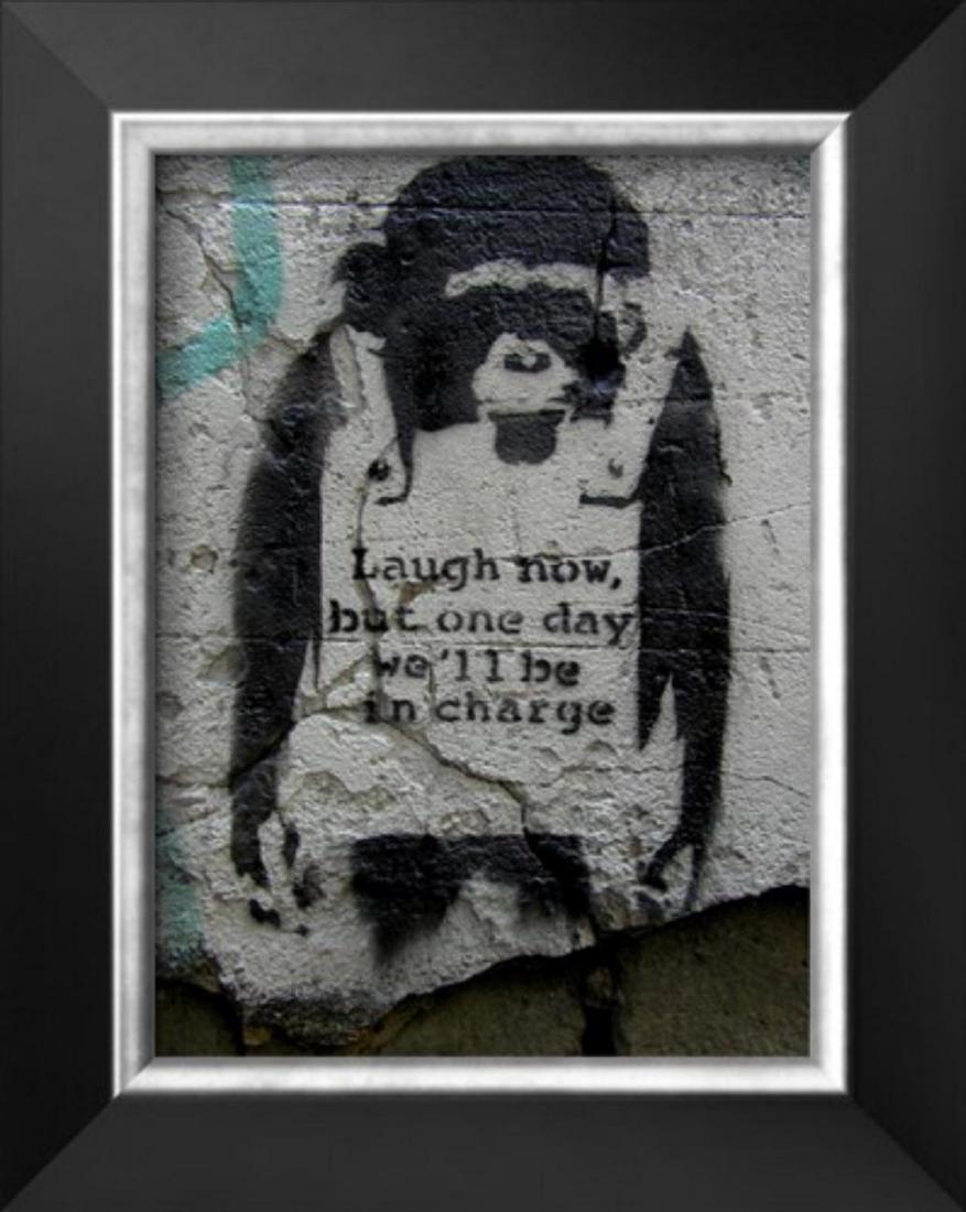 Banksy "Laugh Now" Cusom Framed (1 of 1)