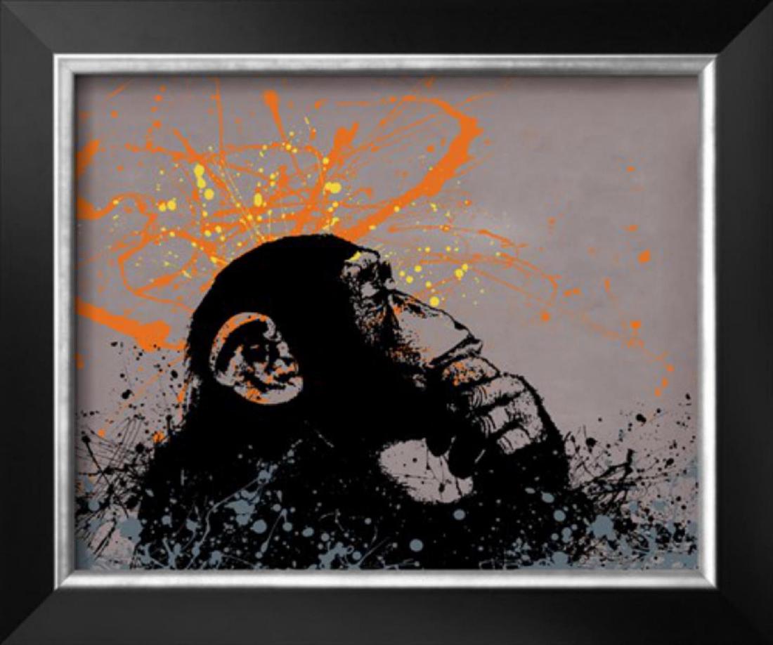 Banksy "Thinker Monkey" Custom framed (1 of 1)