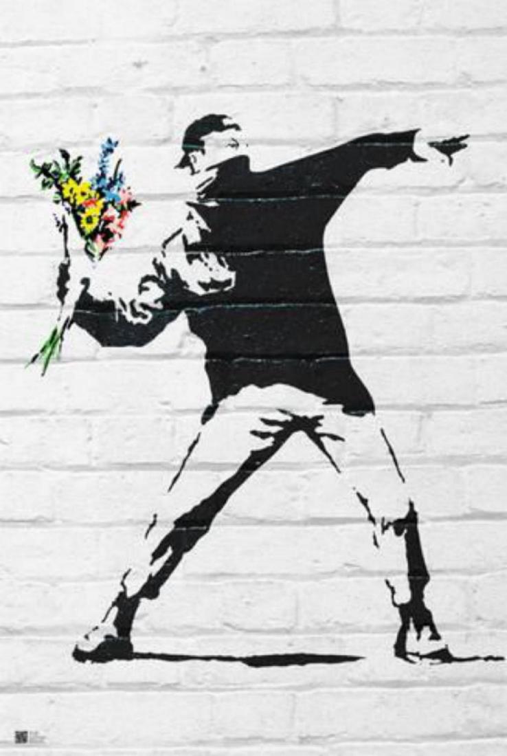 Banksy "Flower Bomber" 24x36 in. Offset Lithograph (1 of 1)