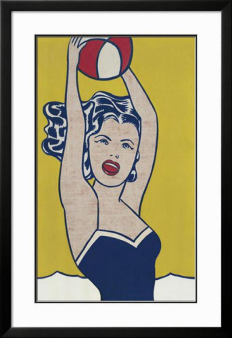 Roy Lichtenstein "Girl with Ball" Custom Framed (1 of 1)