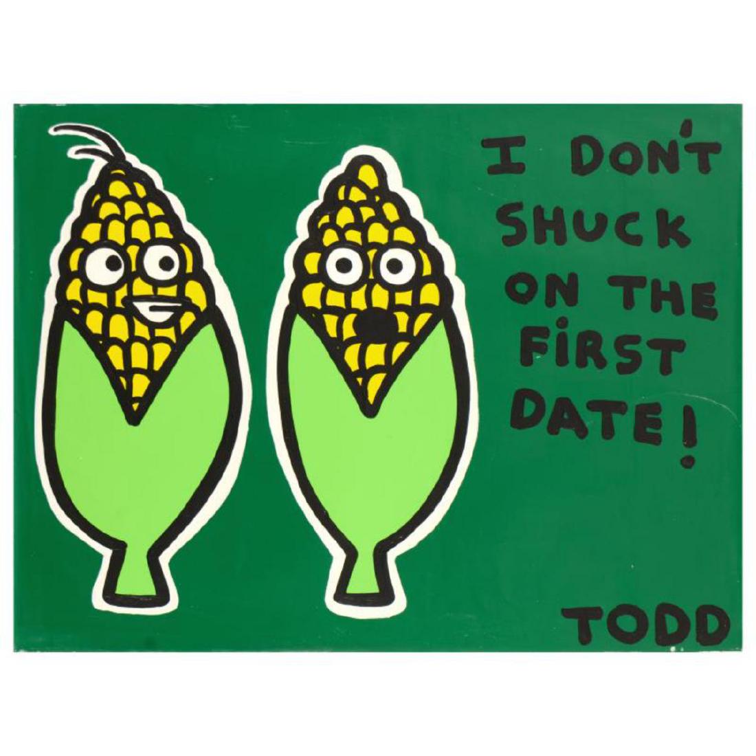 Todd Goldman, "First Date" Original Acrylic Painting: "First Date" is an original acrylic painting on canvas by Todd Goldman, hand signed by the artist. Includes Certificate of Authenticity. Measures approx. 48" x 36" (image). ** Please note: There are s
