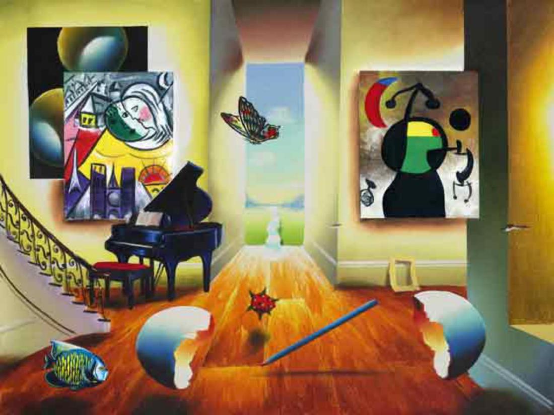 Ferjo "CHAGALL'S RECITAL" Giclee on Canvas: Artist: Ferjo. Medium: Giclee on Canvas. Title: CHAGALL'S RECITAL. Size: 9" x 12". Signed and numbered by the artist.